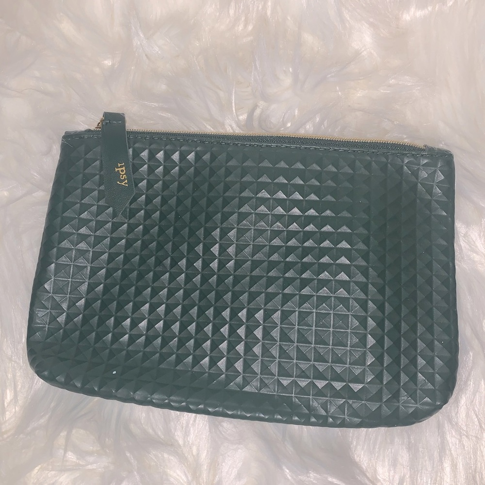 Green Textured Ipsy Glam Bag